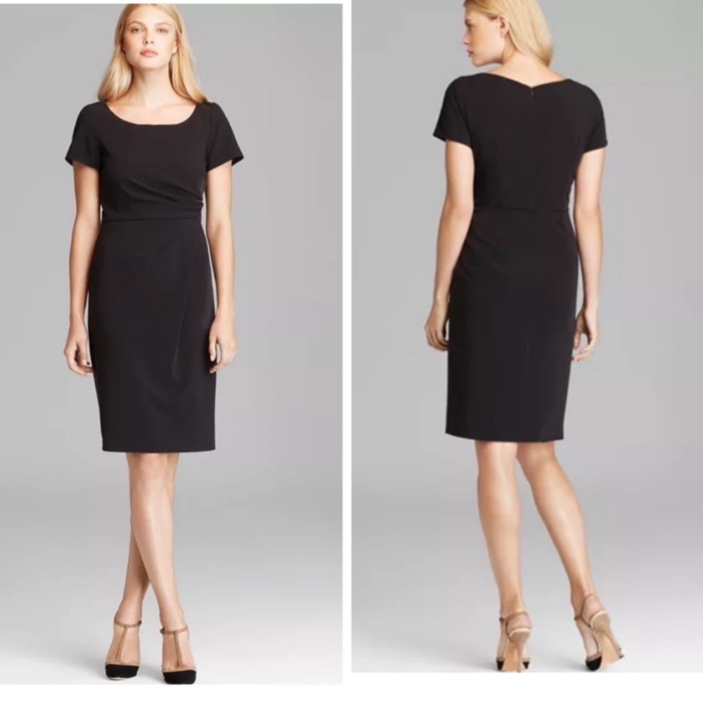 MAX MARA 10 Weekend Mochi black ruched body modern timeless woman midi dress LBD
